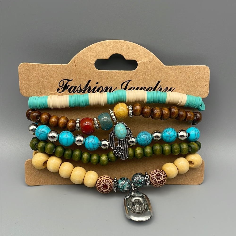 Bohemian Multicolor Beaded Bracelet Set